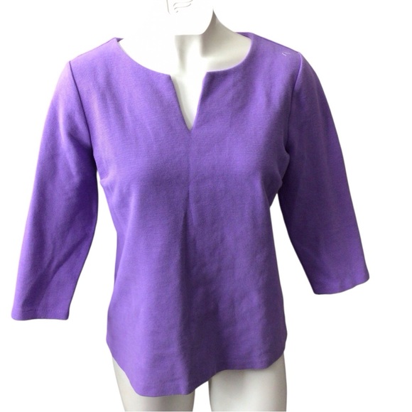 Talbots Lilac Long Sleeve Top - Picture 2 of 6
